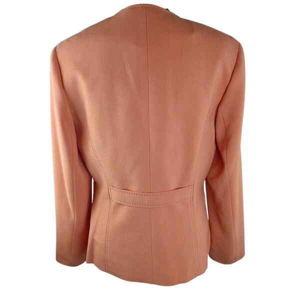 MARGARET FRANCES Women's Blazer Coat Medium Peach Classic Polyester Spandex - Picture 2 of 4